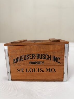 Vintage Budweiser Wooden Crate Original Graphic Anheuser Busch St Louis MO